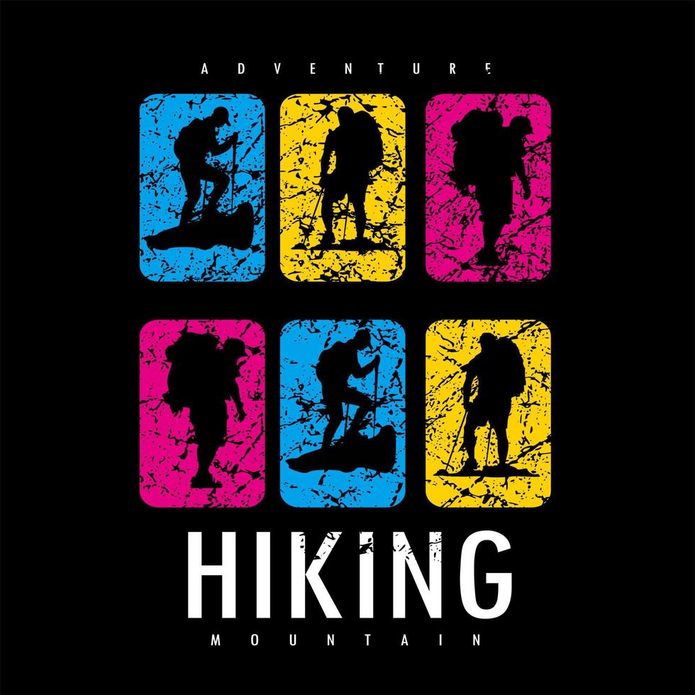 Hiking typography design t-shirt print vector illustration