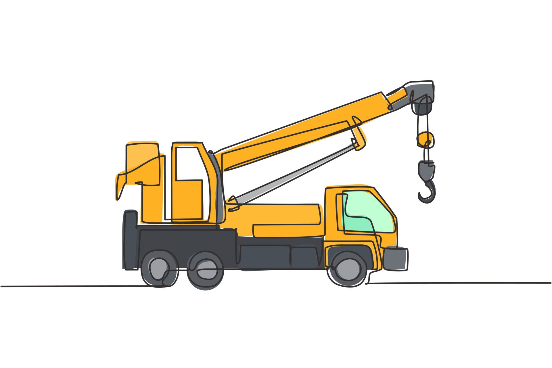 best crane truck lineart drawing and coloring page  Truck coloring pages Truck  cranes Coloring pages winter