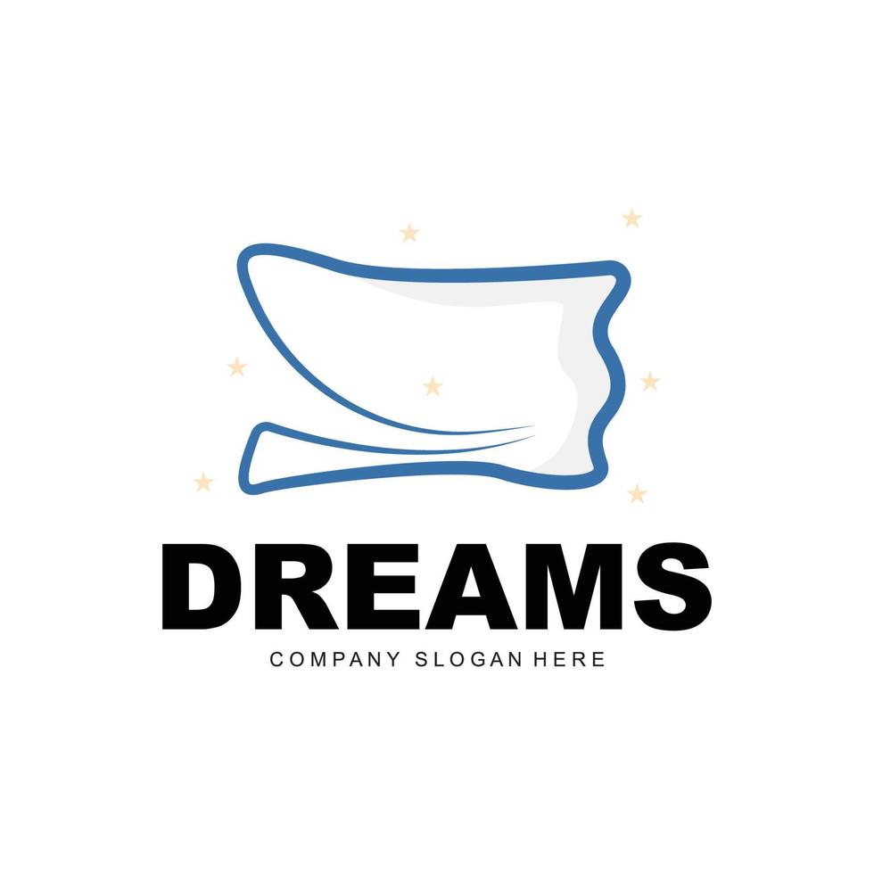 Pillow Logo, Bed Design, Dream And Sleeping Template Icon Vector