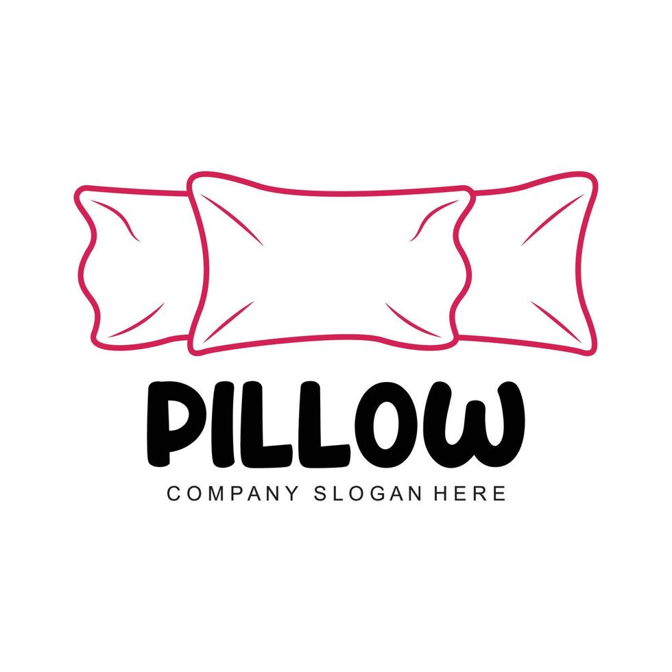 almohada logo, cama diseño, sueño y dormido modelo icono vector