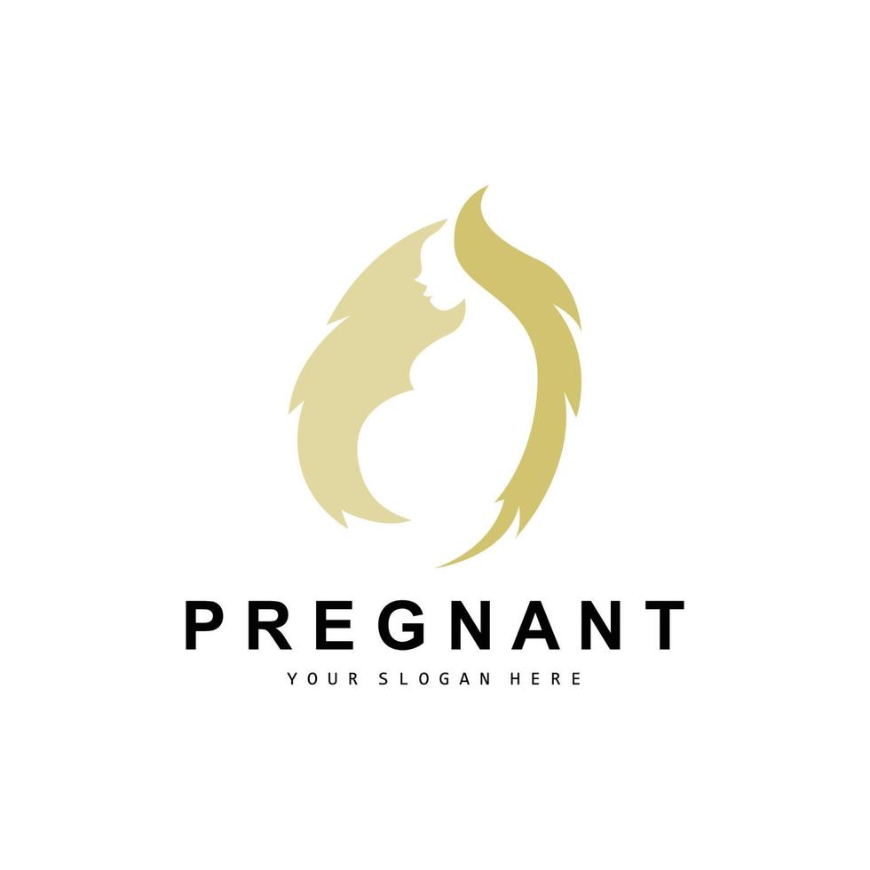 Pregnant Logo, Pregnant Mother Care Design, Vector Beauty Pregnant Mom and Baby, Icon Template Illustration