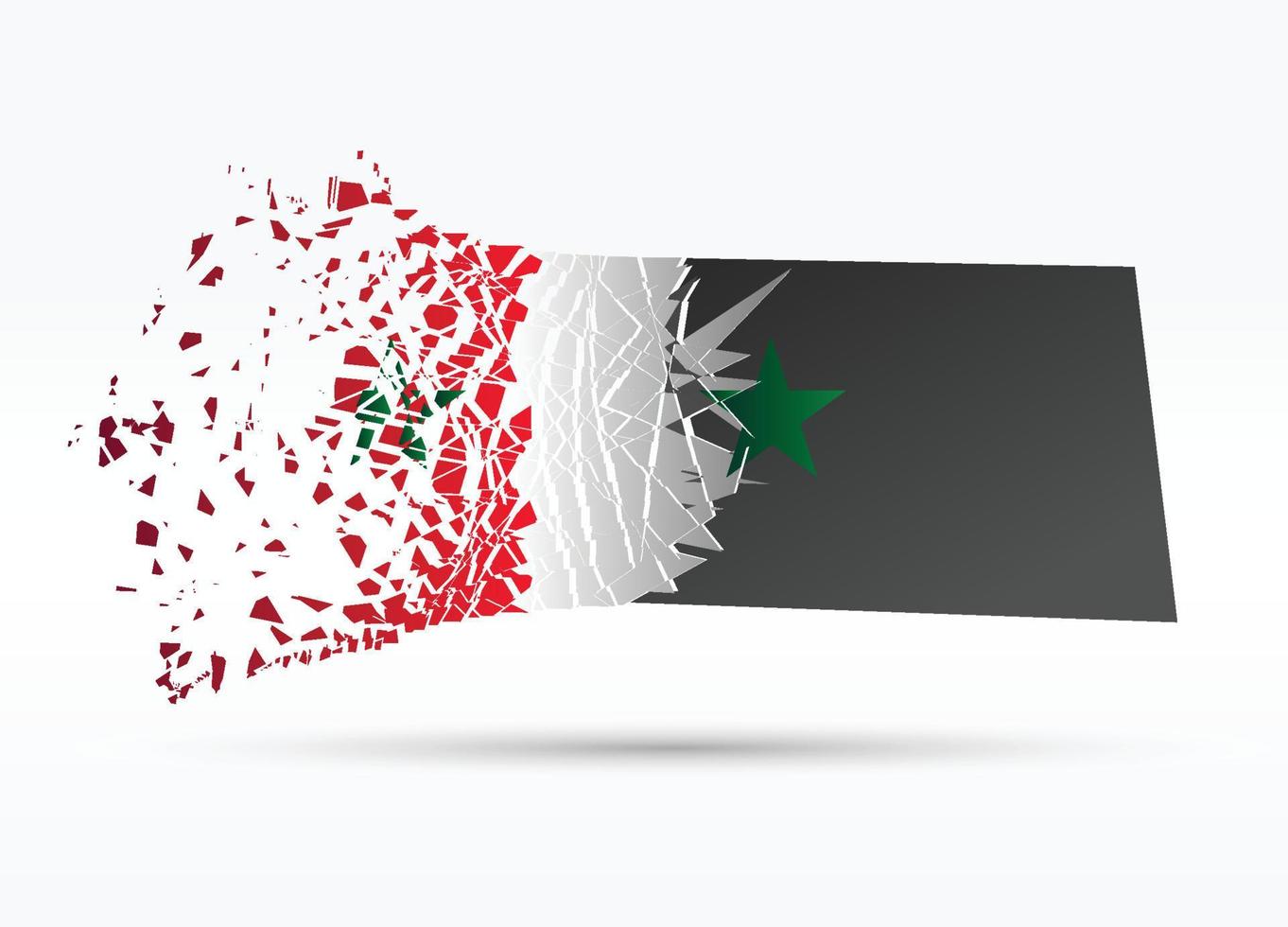 roto Siria bandera enviar diseño, vector ilustración, orar para Siria, terremoto