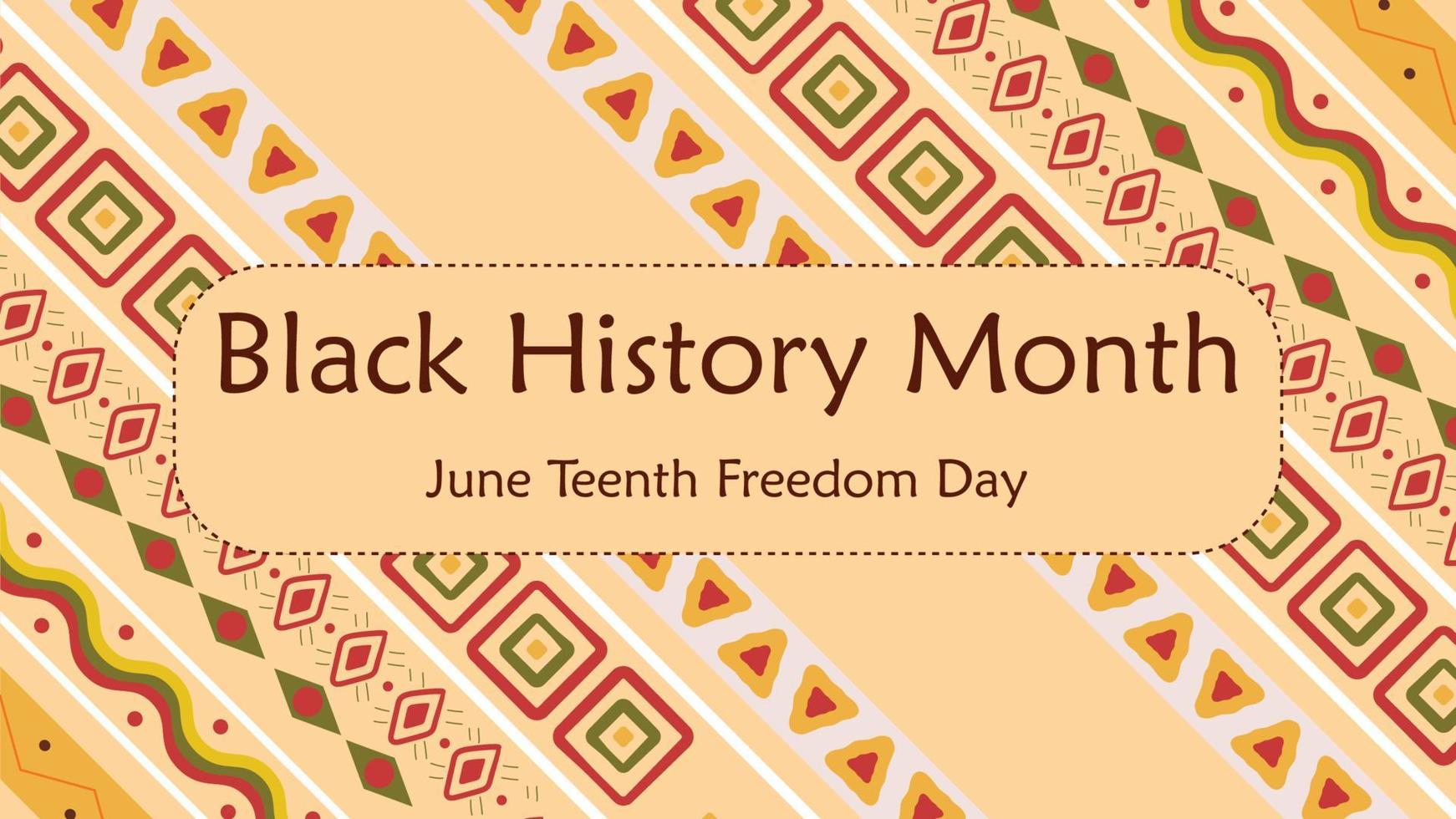 Black Africa Month banner template, June teenth freedom day vector