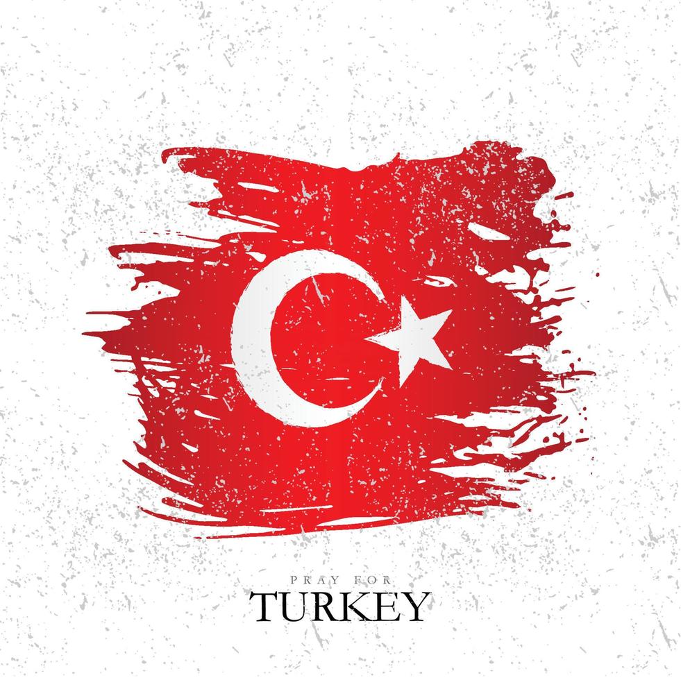 Turkey flag post design, banner of Turkey flag, pray for Turkey vector