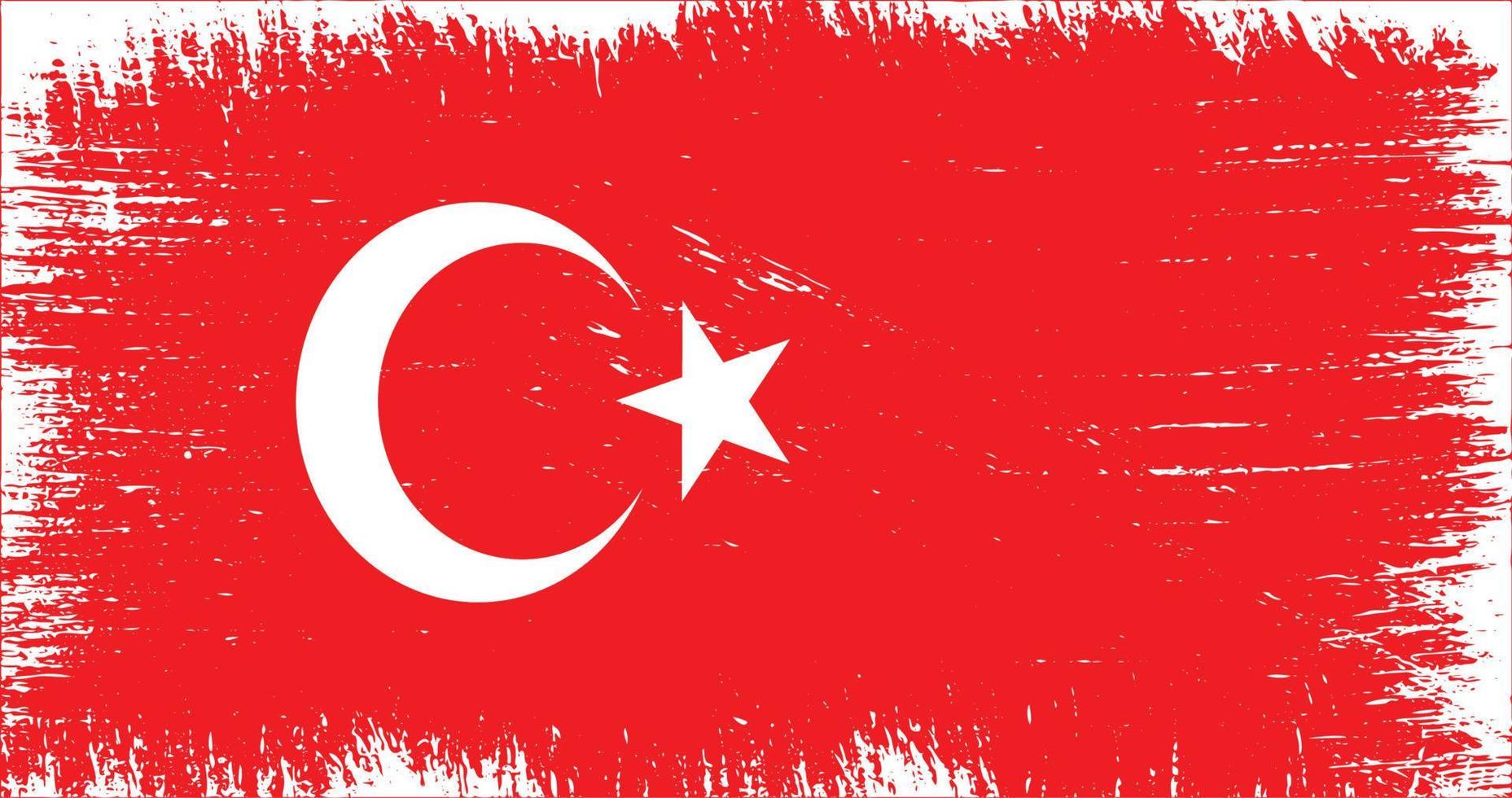 Grunge Turkey flag, Grunge flag, old flag, illustration of Turkey flag vector