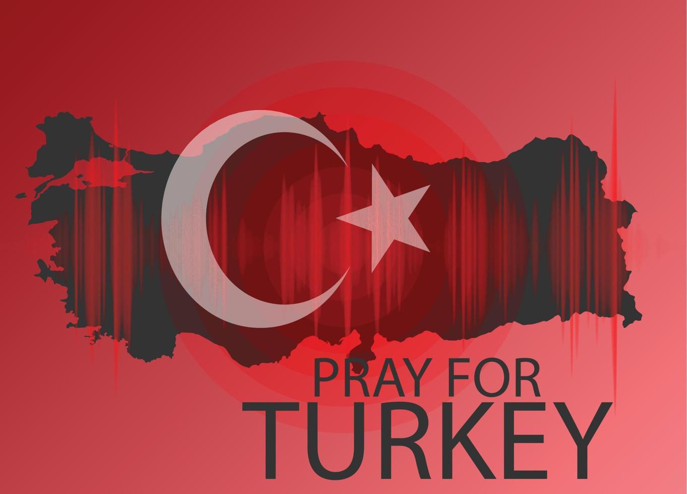 The Epicenter of the earthquake in Turkey. Pray for Turkey, vector illustration