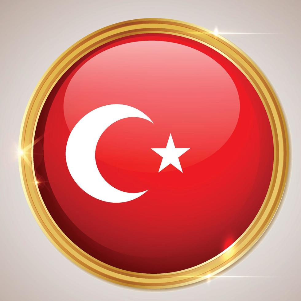 Turkey flag badge, 3d emblem of Turkey, vector design