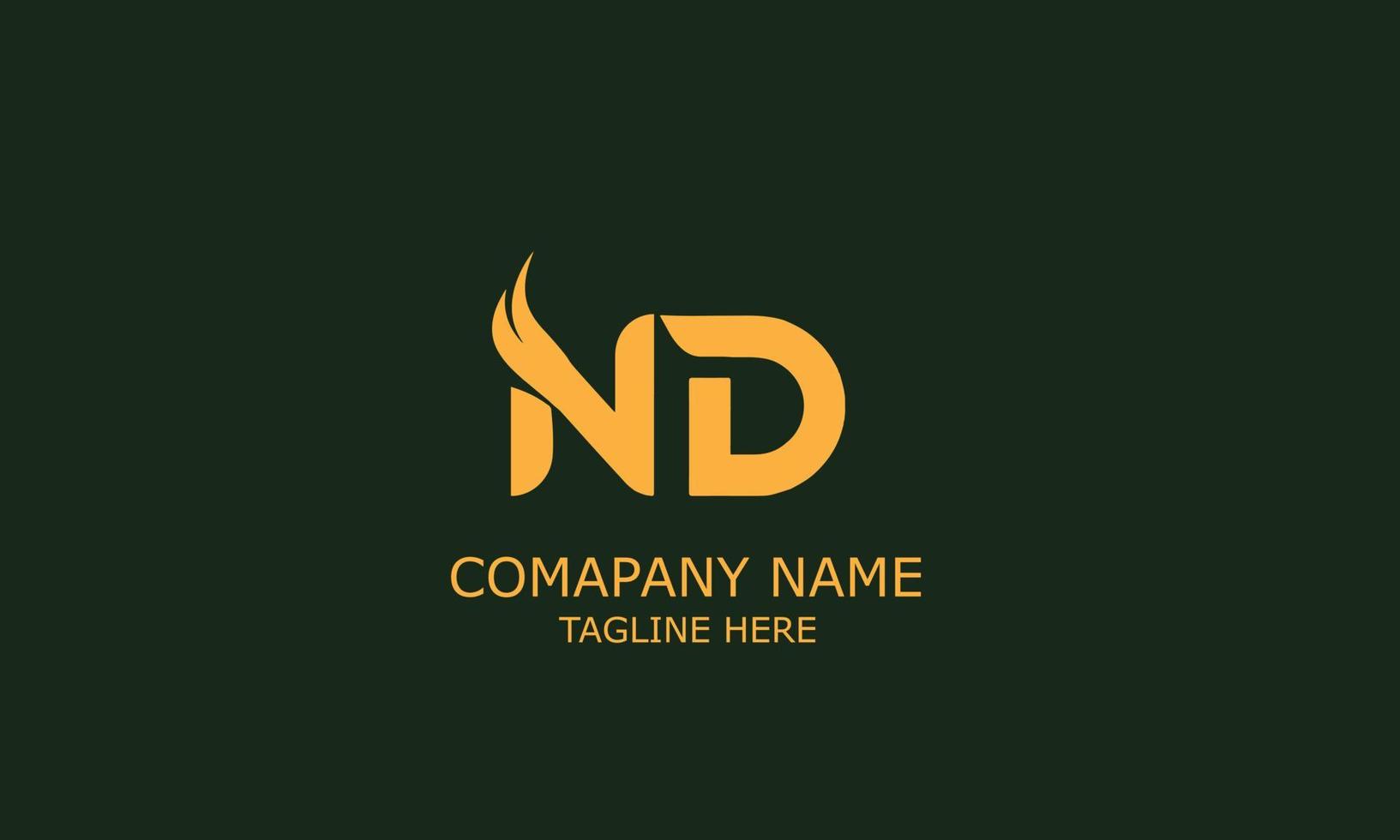 Initial letters of DN or ND logo design vector template