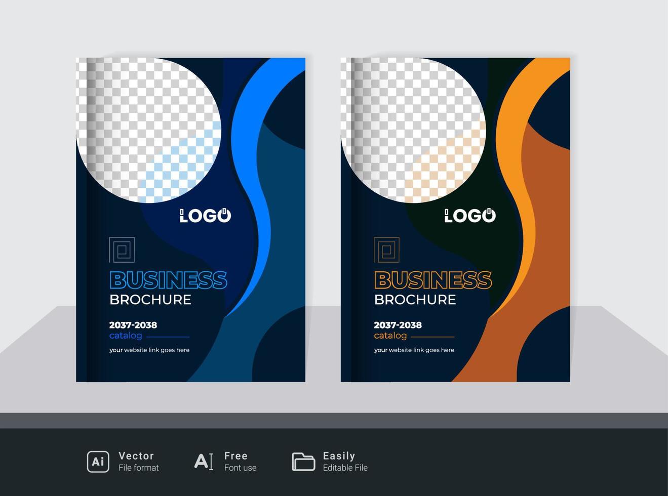 Colorful modern business brochure cover design template vector