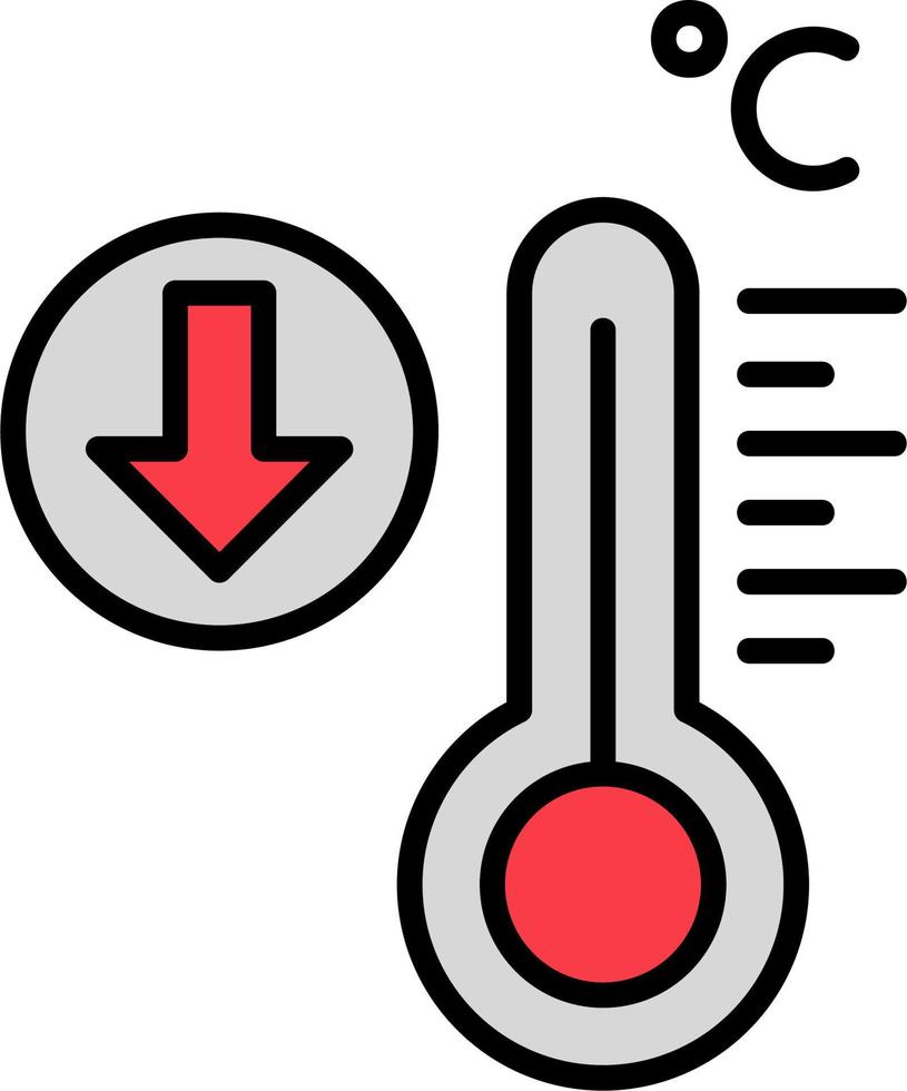 icono de vector de baja temperatura