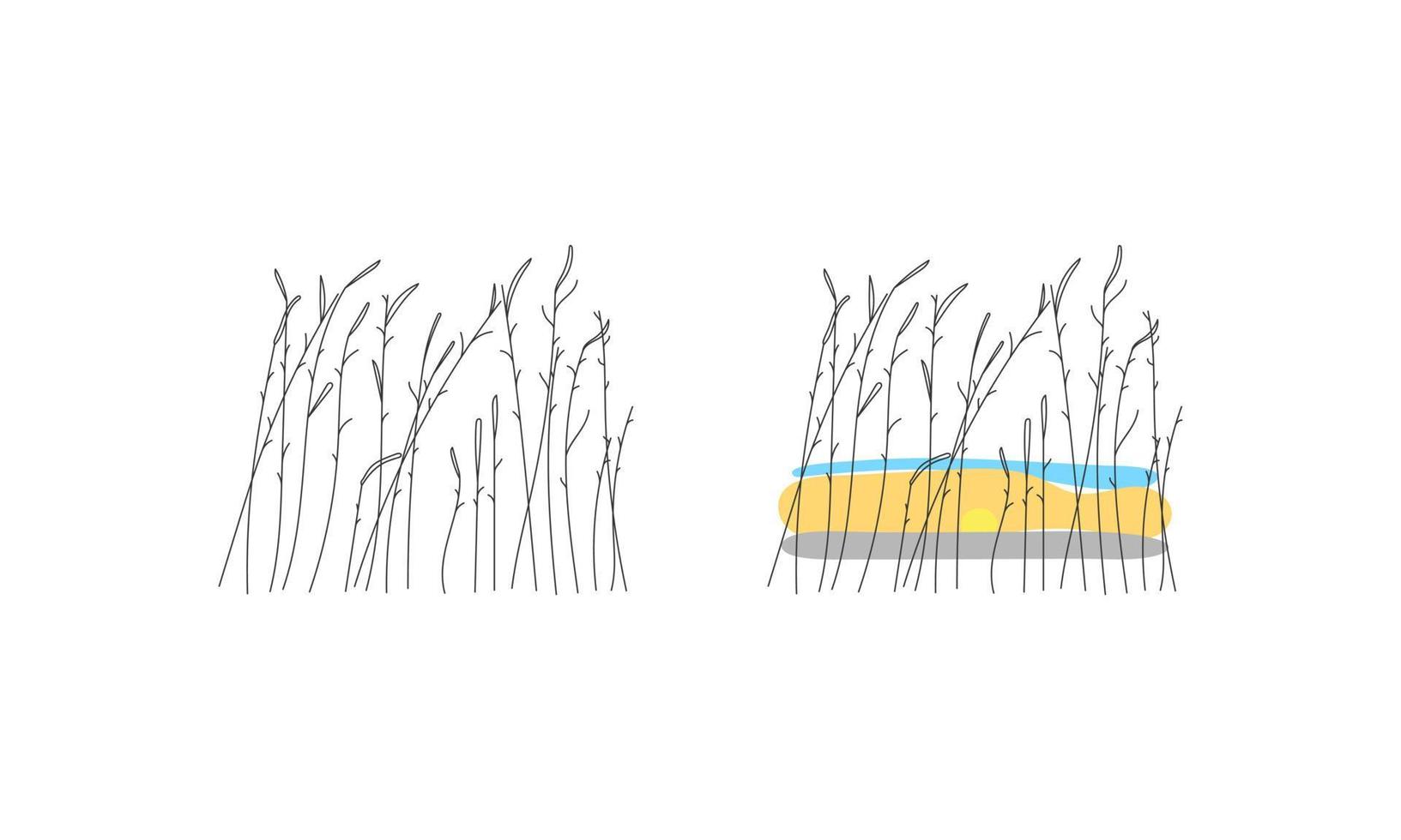 árbol línea Arte diseño vector. vector