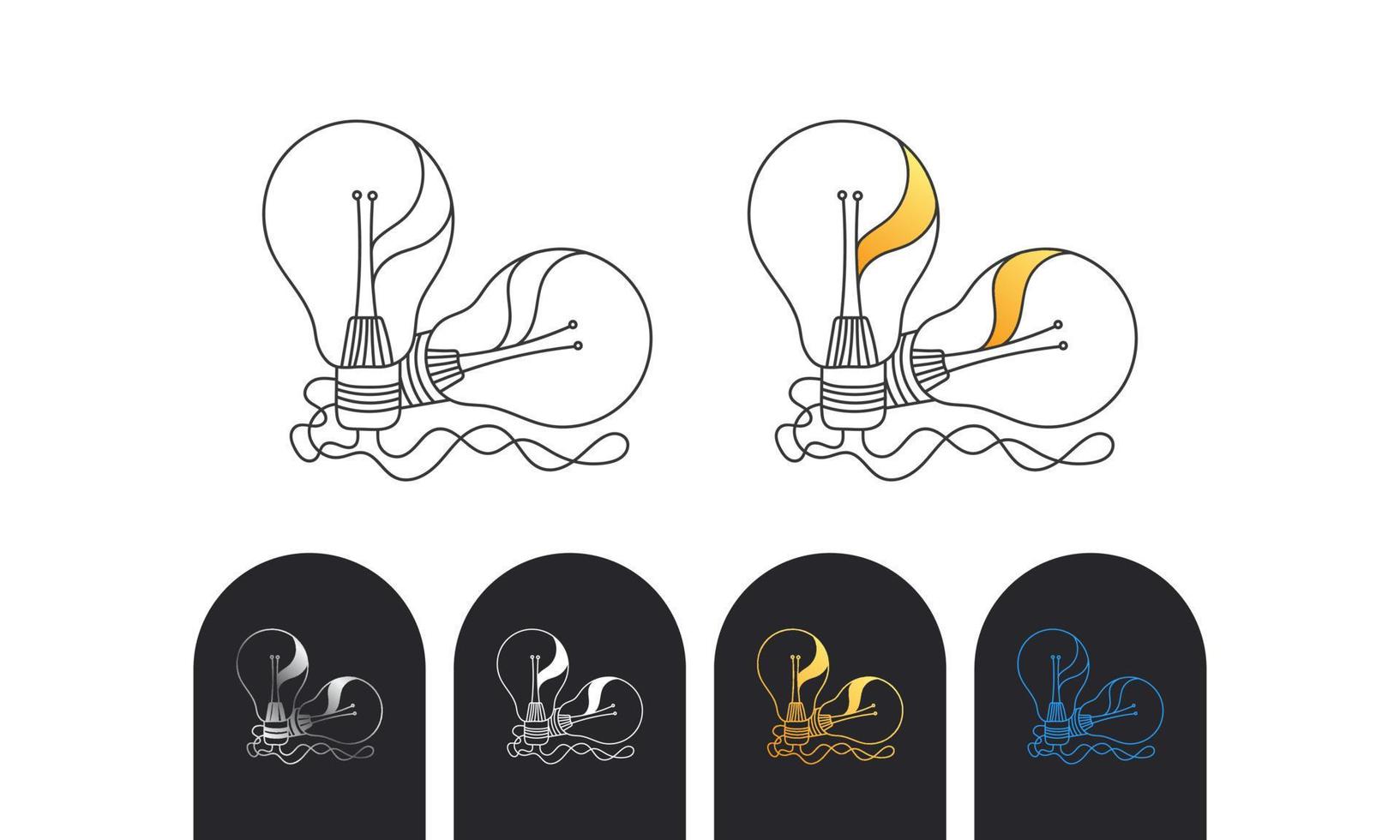 Bulb line art design vector. vector