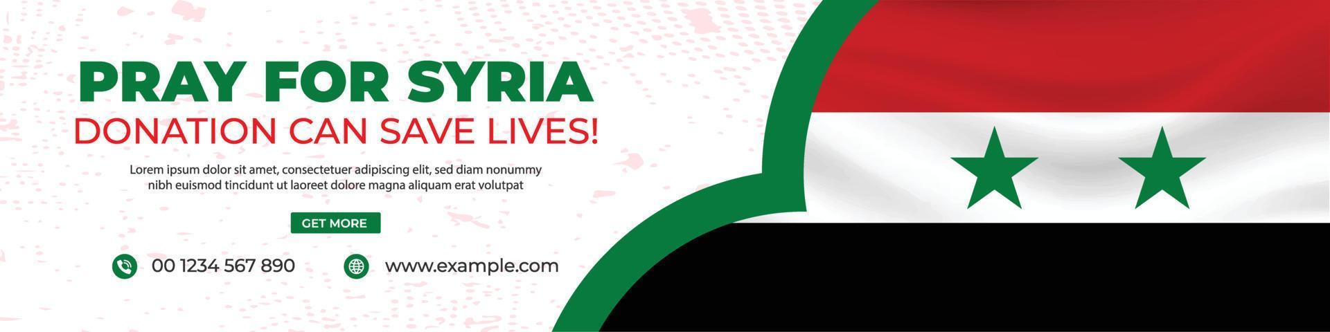 Donation for syria social media post, syria web banner design, banner design for pray for syria vector