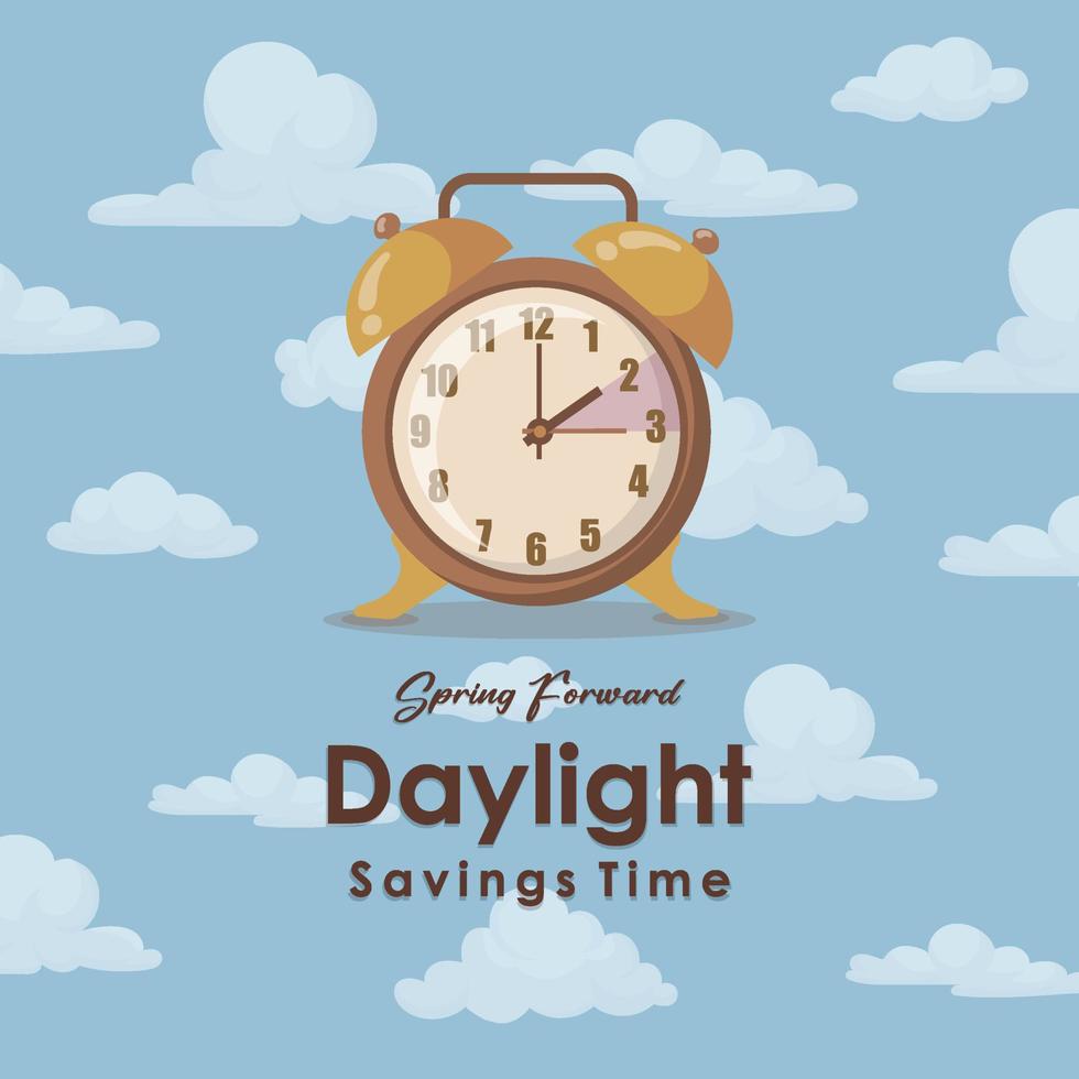 Vector illustration of a Banner for Daylight Saving Time with time clock.background illustration