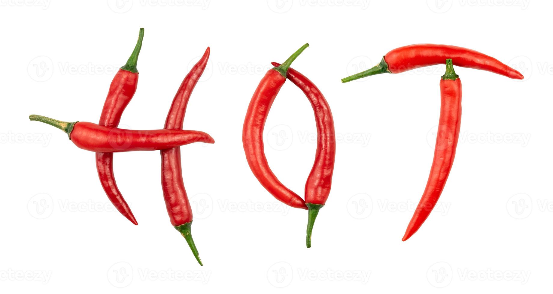 Hot text from red chili paper photo