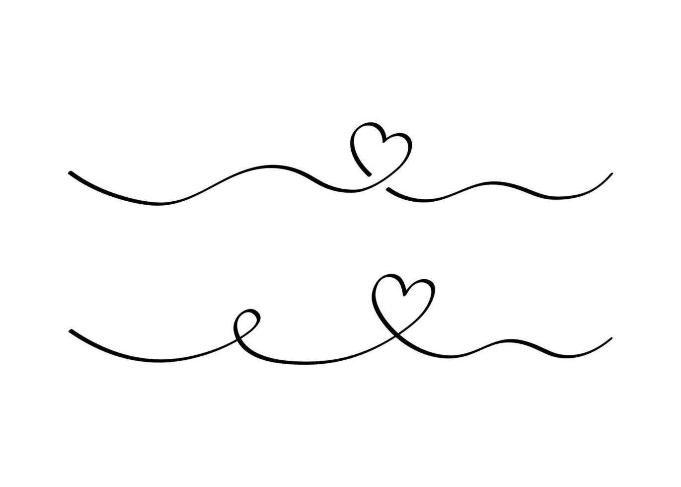 Heart and love swirl divider. vector