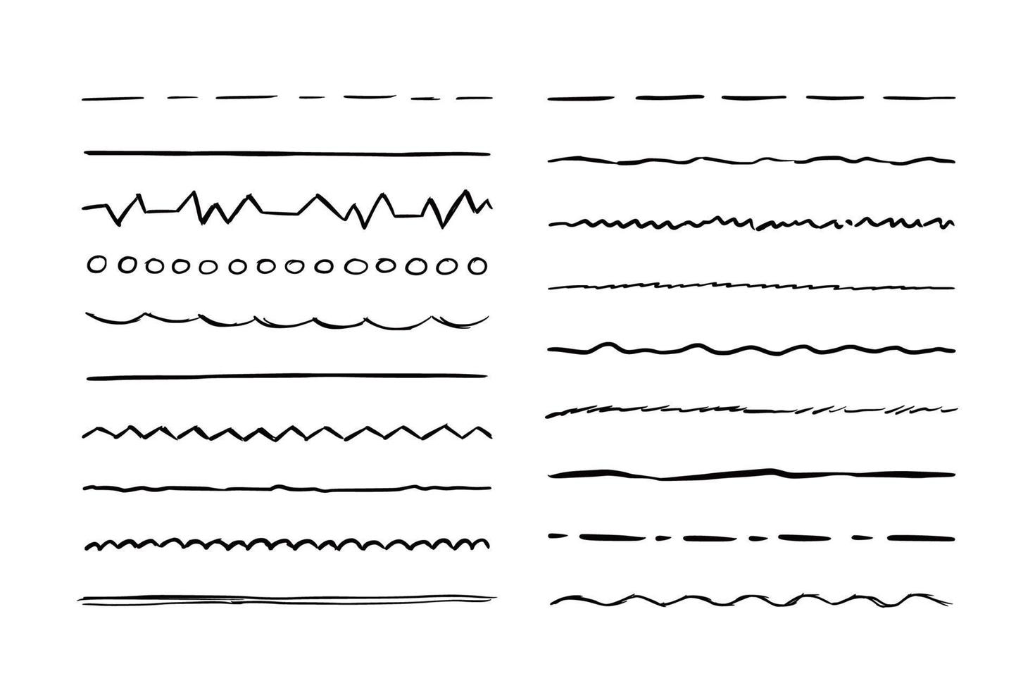 Hand drawn line set. Sketch scribble vector