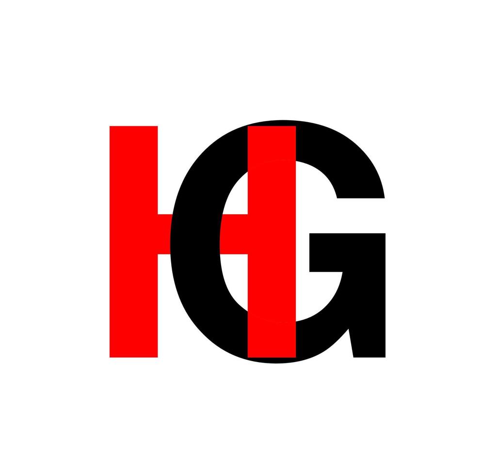 hg marca inicial letras monograma con verde punto. hg marca icono. vector