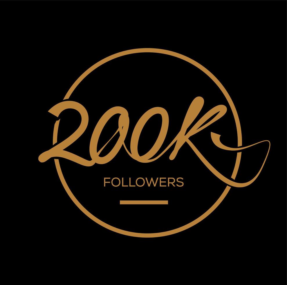 200k followers post. Thanks 200 k Followers post for social media. vector