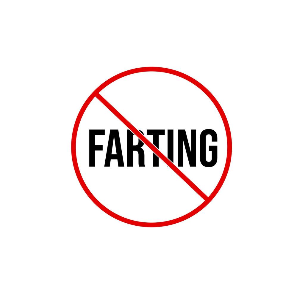 Farting is not allowed here icon. Farting banned symbol. vector