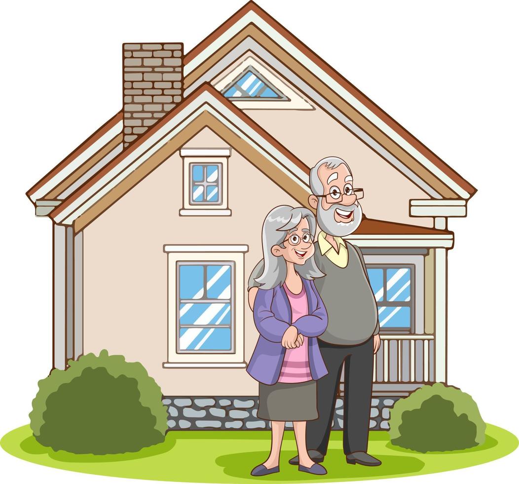 Elderly couple holding hands.Grandparents together. grandfather. An elderly couple. A man and an old woman.vector illustation vector