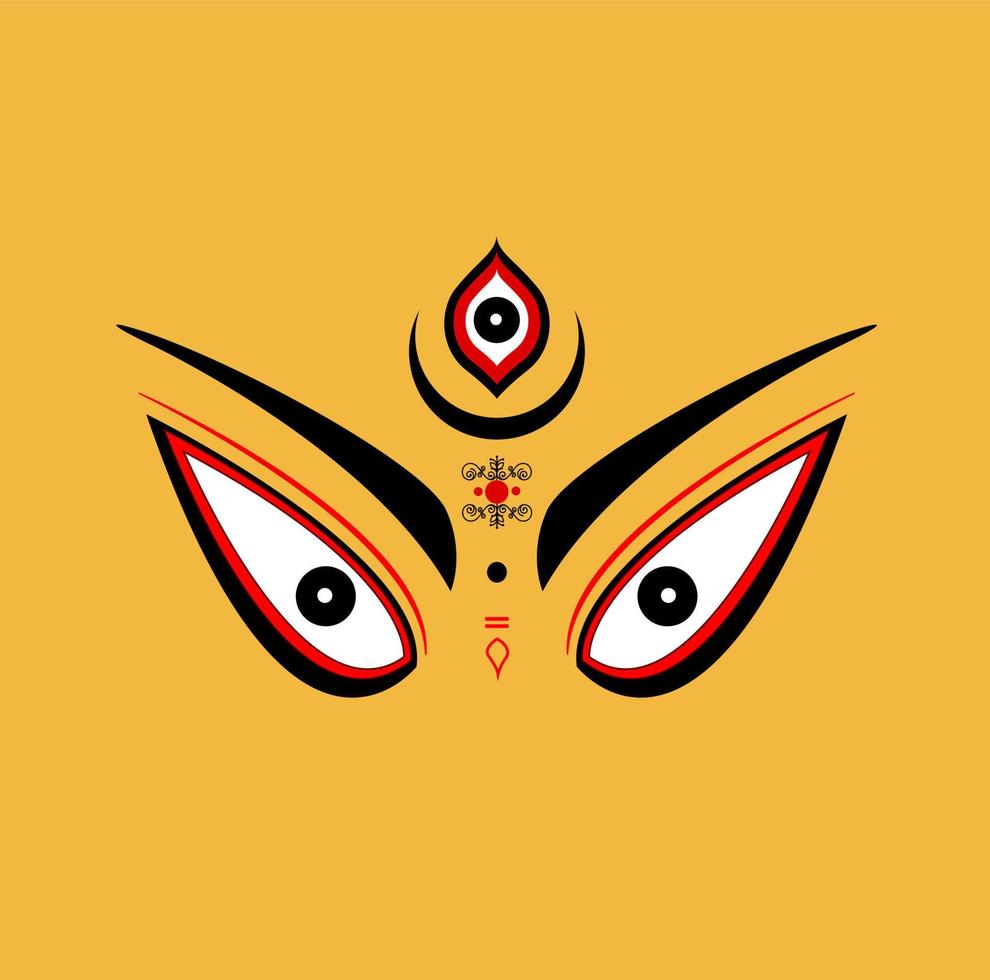 Lord Durga face illustration. Shakti face icon. vector