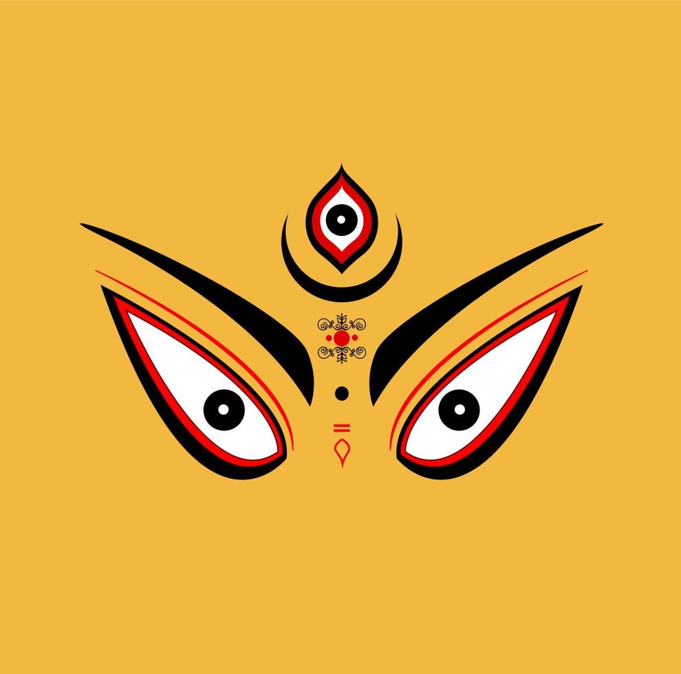 Lord Durga face illustration. Shakti face icon. vector