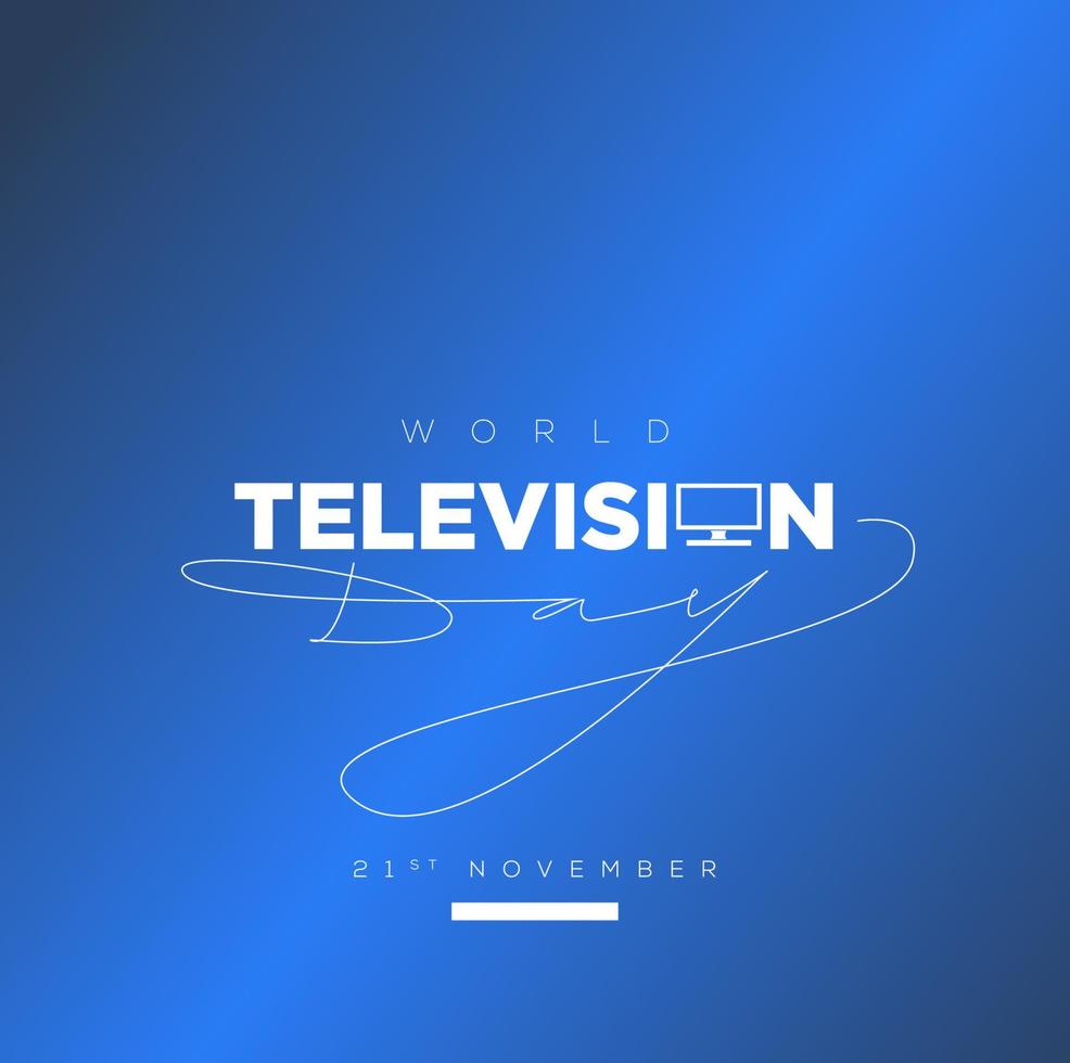 World Television Day typography with icon post. vector