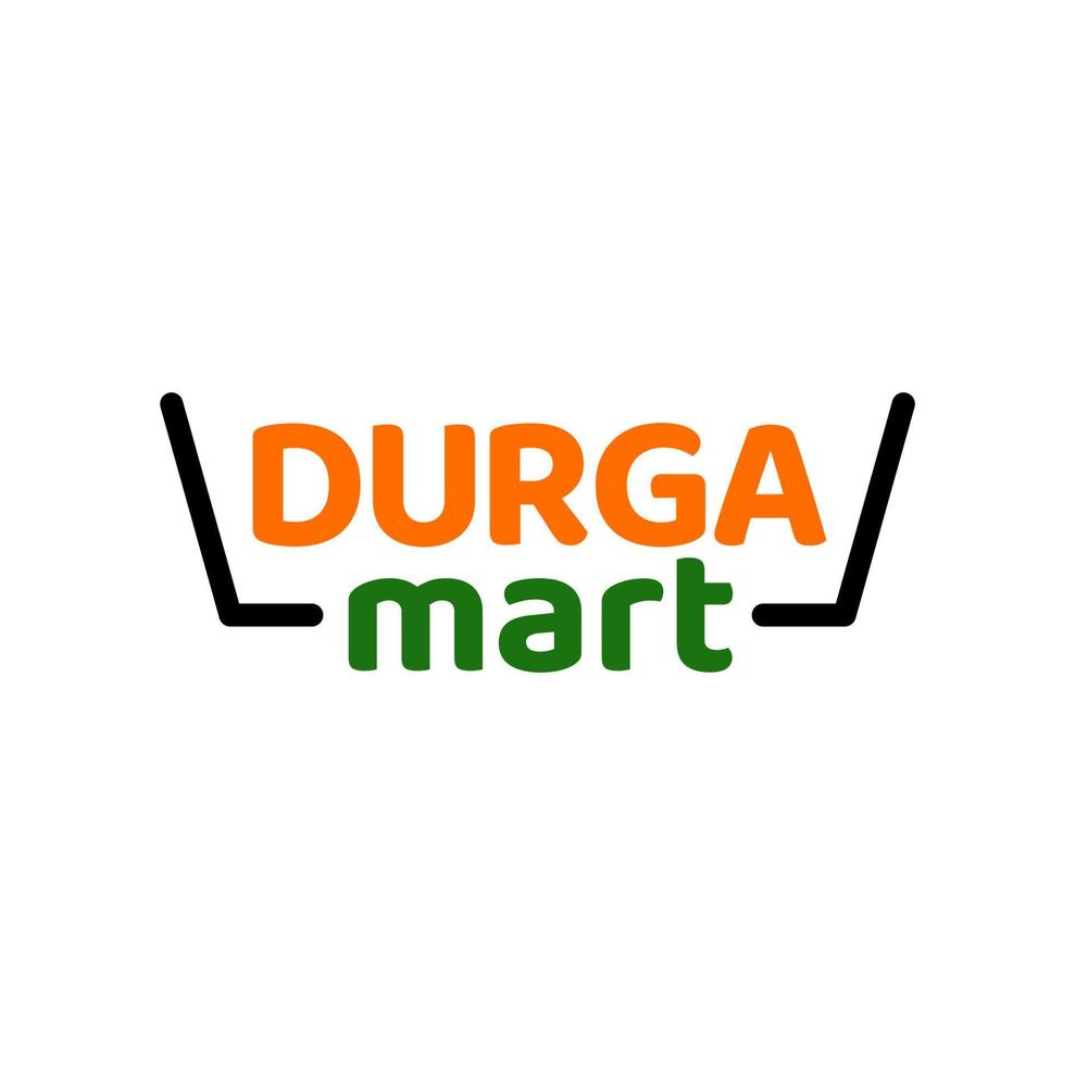 Durga Mart logo. shri Durga grocery Mart vector logo.