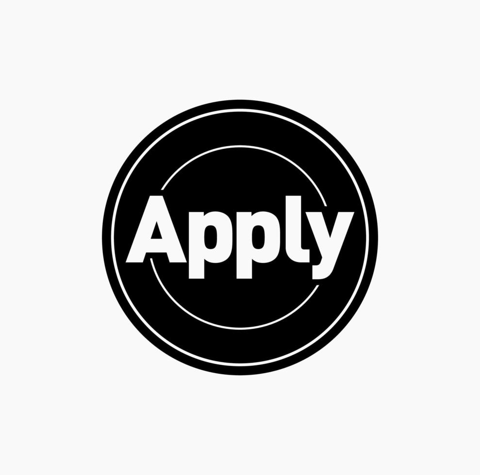 Apply now icon. Apply now text typography round icon. vector