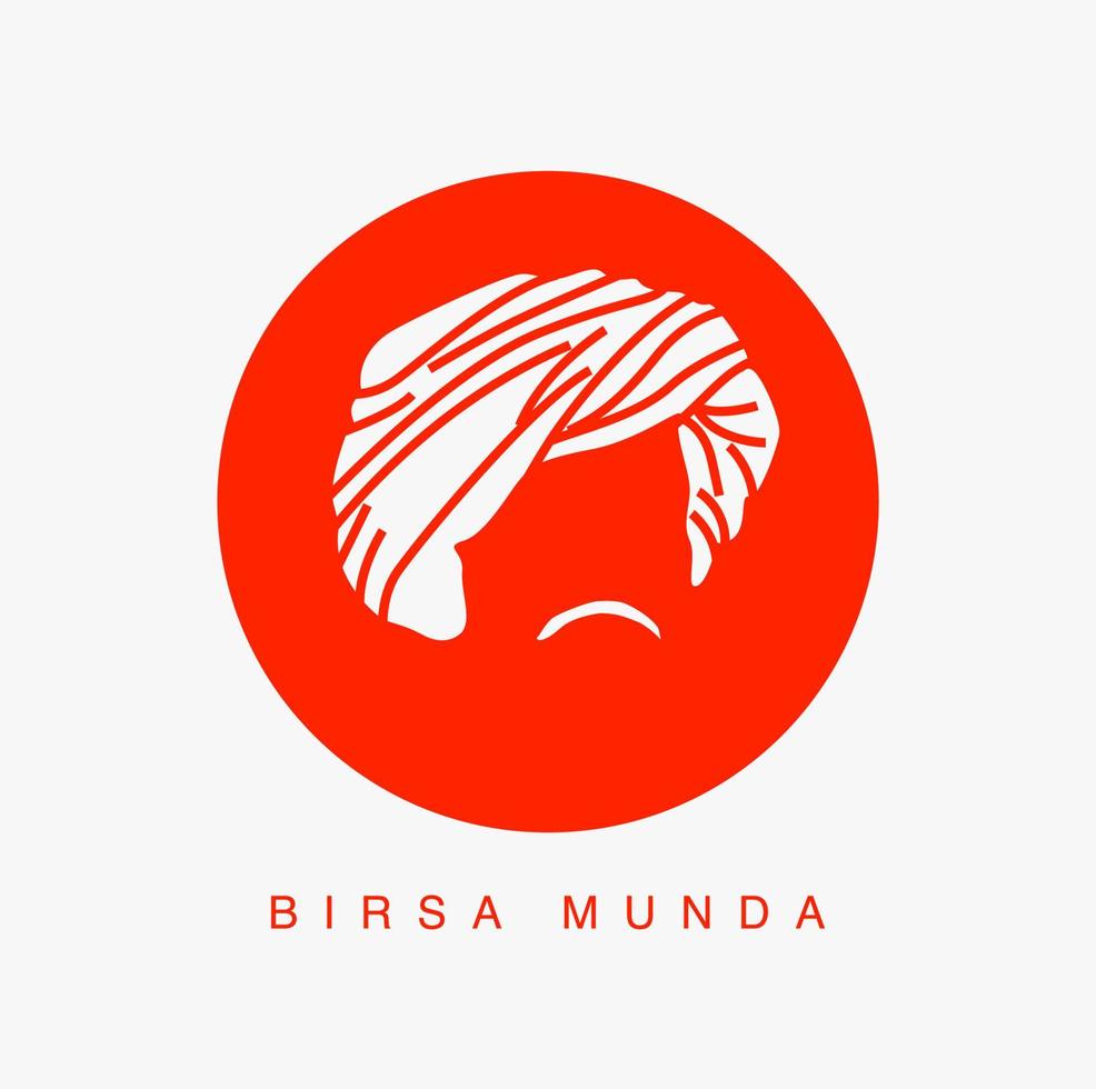 Birsa Munda face icon vector