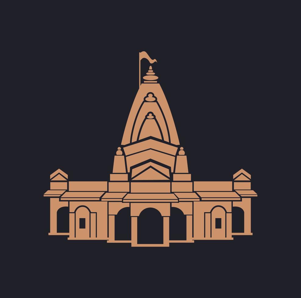 nageshwar templo señor shiva templo icono. nageshwar mandir símbolo. vector