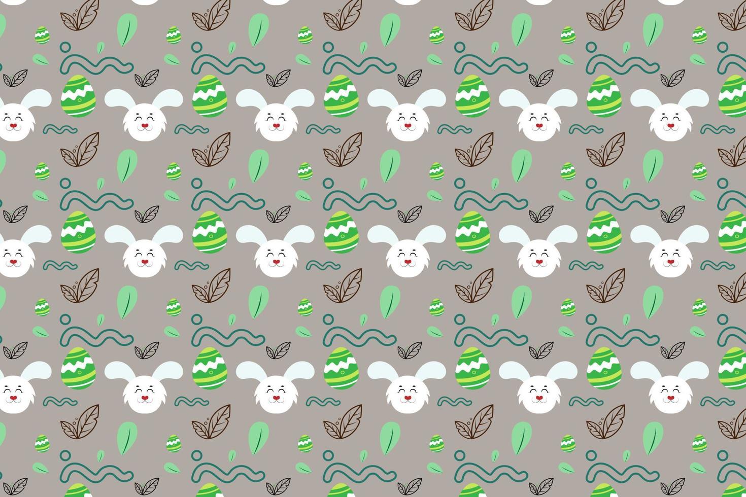 Trendy Cute bunny easter Element seamless pattern with decorative eggs. Easter holiday Pastel background for website, printing on fabric, gift wrap and wallpapers vector