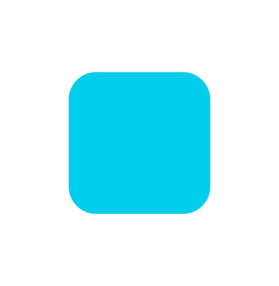 Light blue corner carved square icon. square with round corners. vector