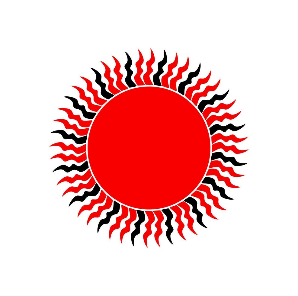 Red Sun vector icon. Suryanarayana red symbol.