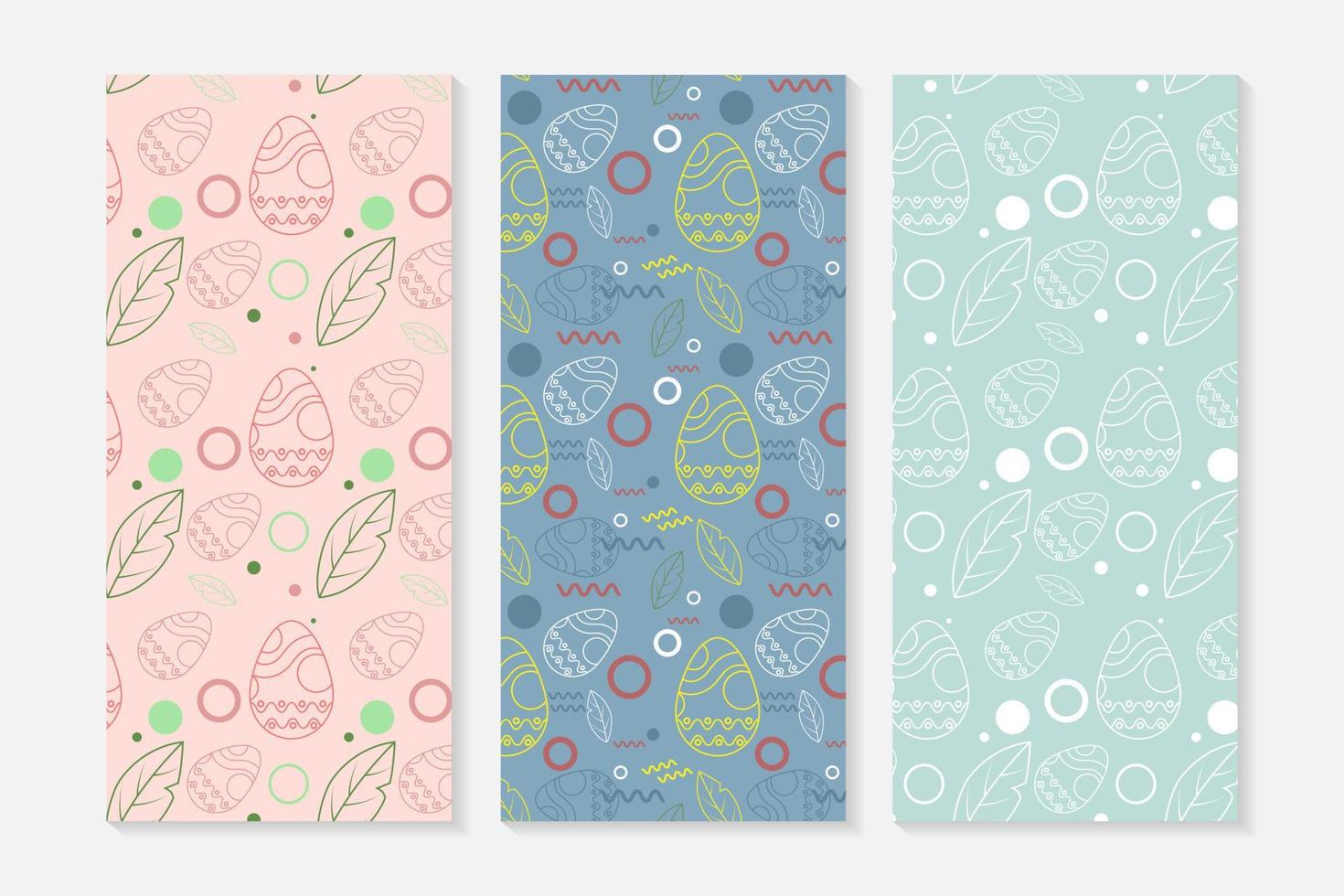 Card Background st of Easter seamless Patterns Endless texture for web, picnic tablecloth, wrapping paper. Pattern templates in Swatches panel vector