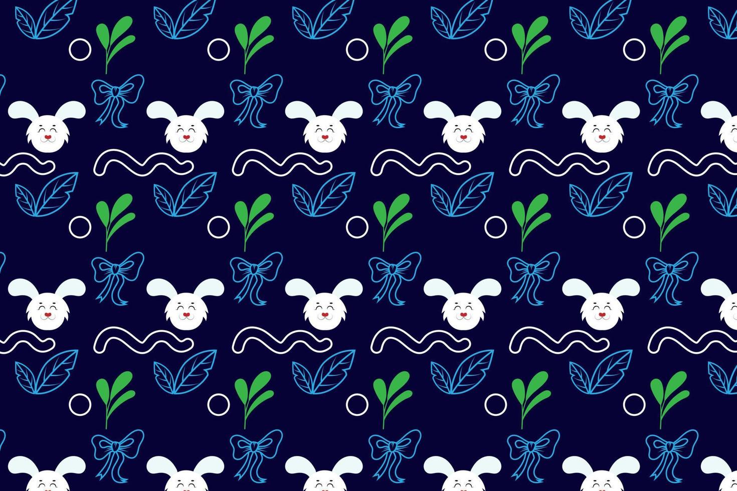 Trendy Cute bunny easter Element seamless pattern with decorative eggs. Easter holiday Pastel background for website, printing on fabric, gift wrap and wallpapers vector