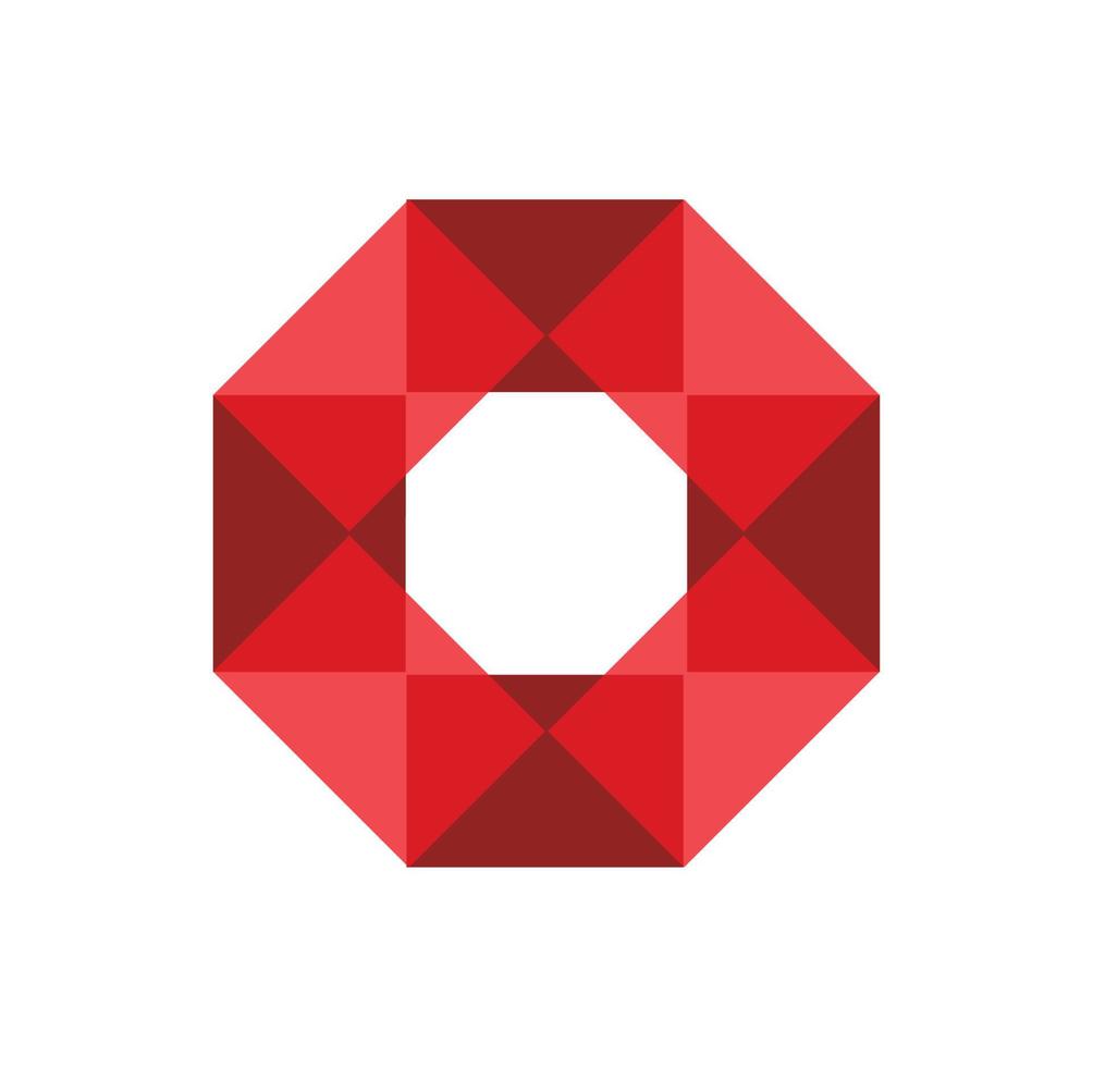 rojo diamante símbolo. rojo diamante logo icono vector. vector