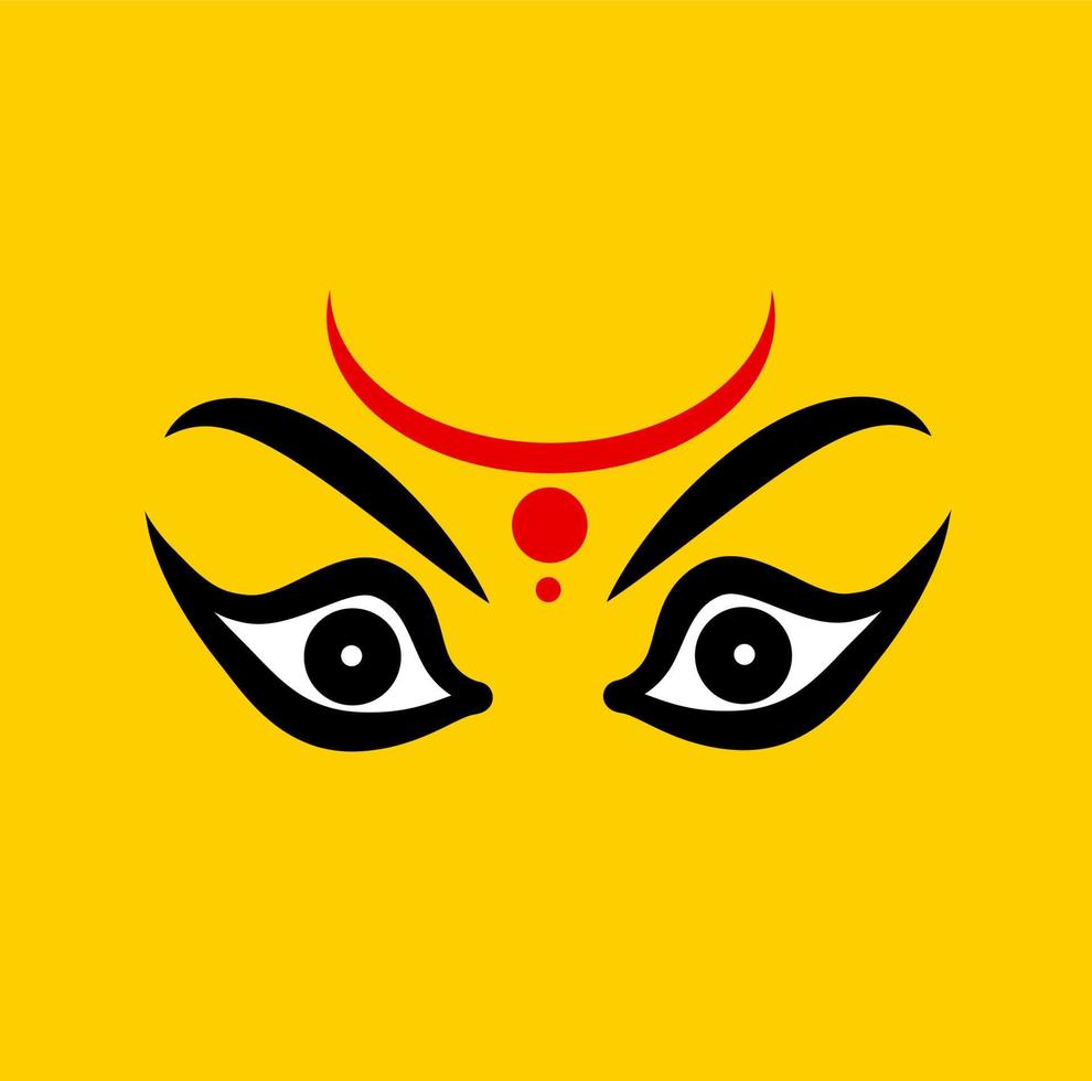 señor Durga cara icono. Durga ojos vector. vector