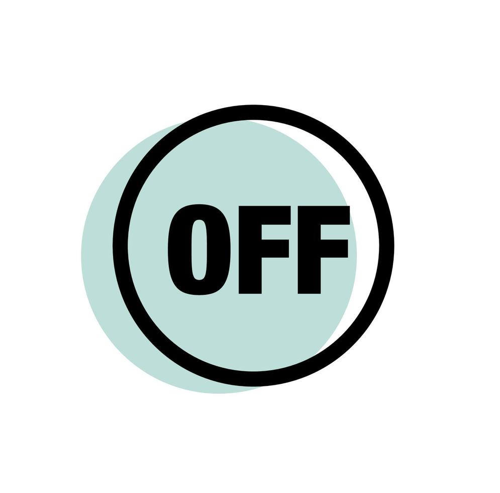 Off yes graphic button icon. Off typography icon vector