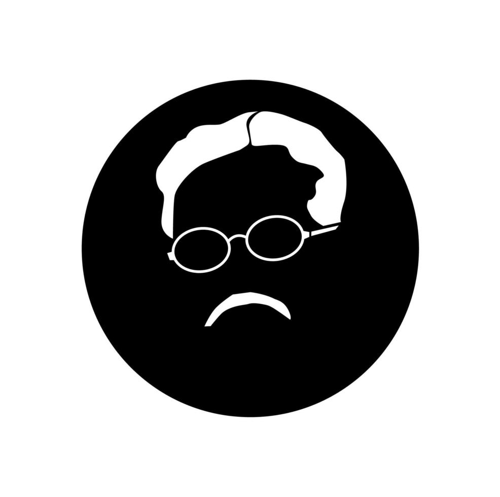 Bipin Chandra Pal freedom fighter of India face icon in black background. vector