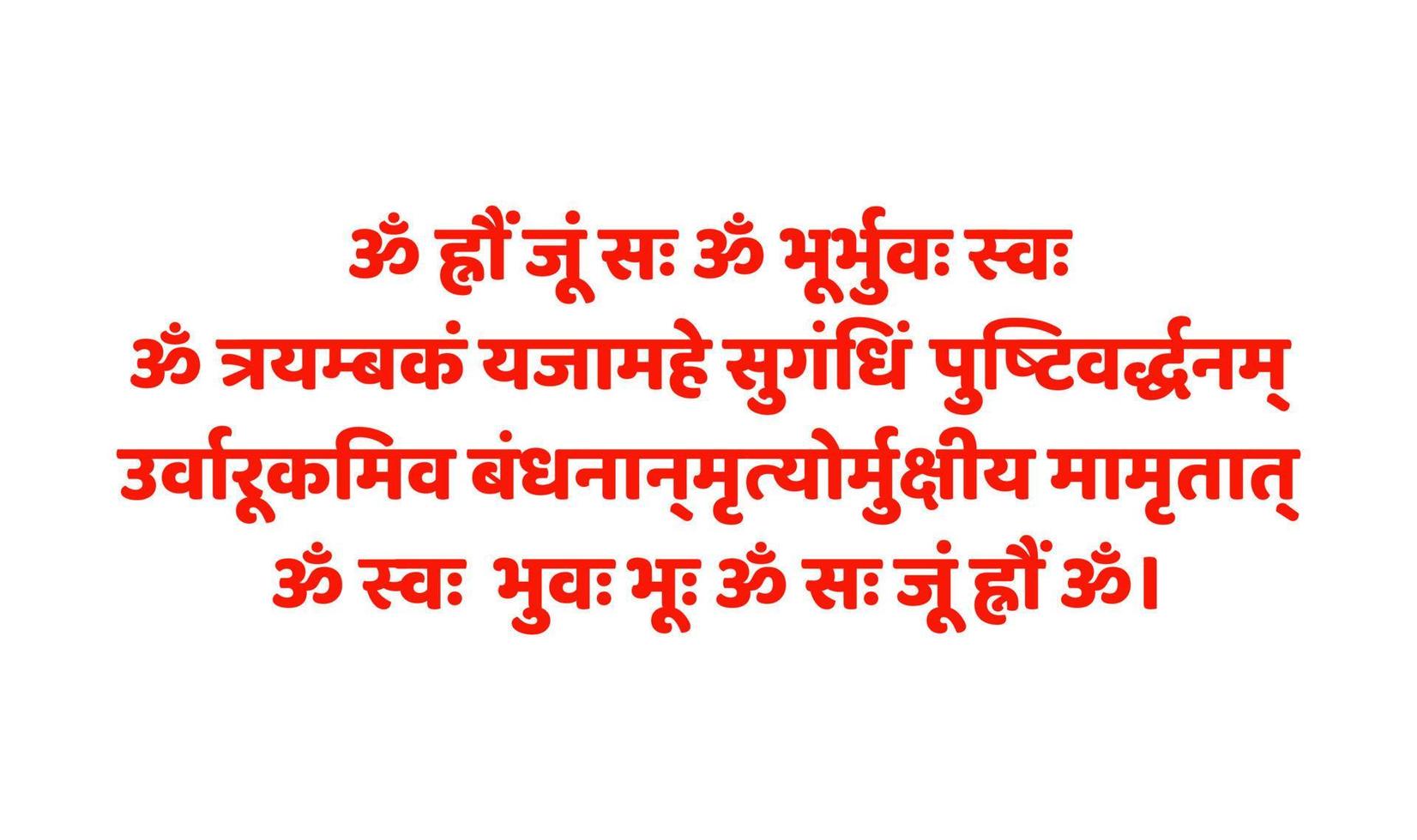 Lord shiva mantra in Sanskrit calligraphy. Shiv Mantra vector in red color.