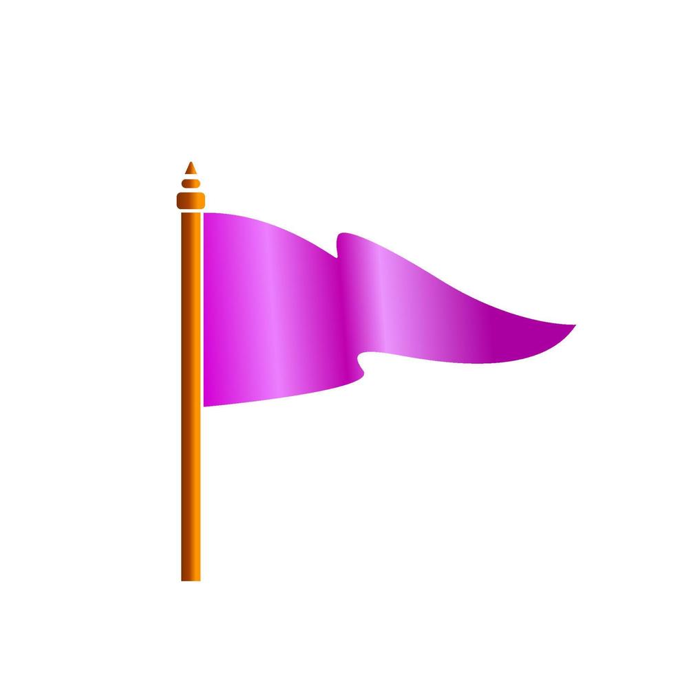 Magenta color flag vector icon on white background.