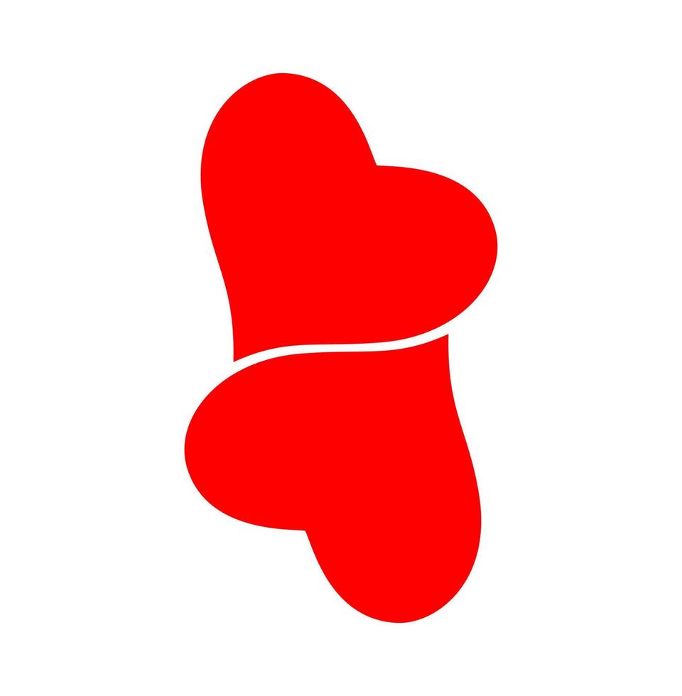 dos rojo corazones comprometido con juntos icono en blanco antecedentes. vector