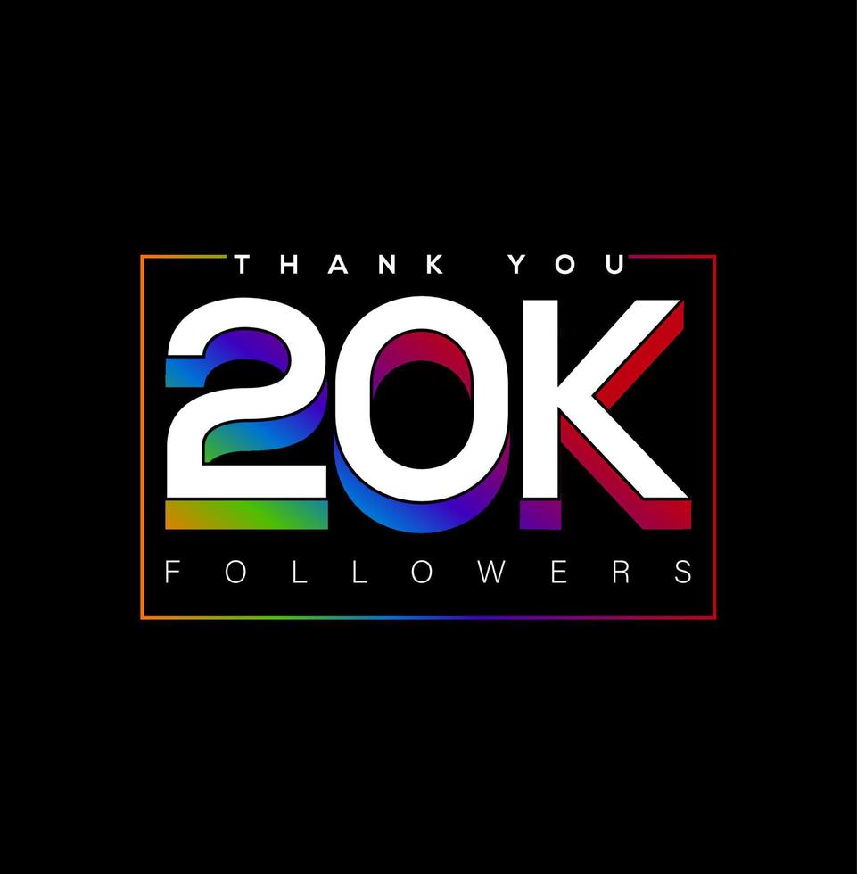 Thank you 20K Followers, Social media post. vector