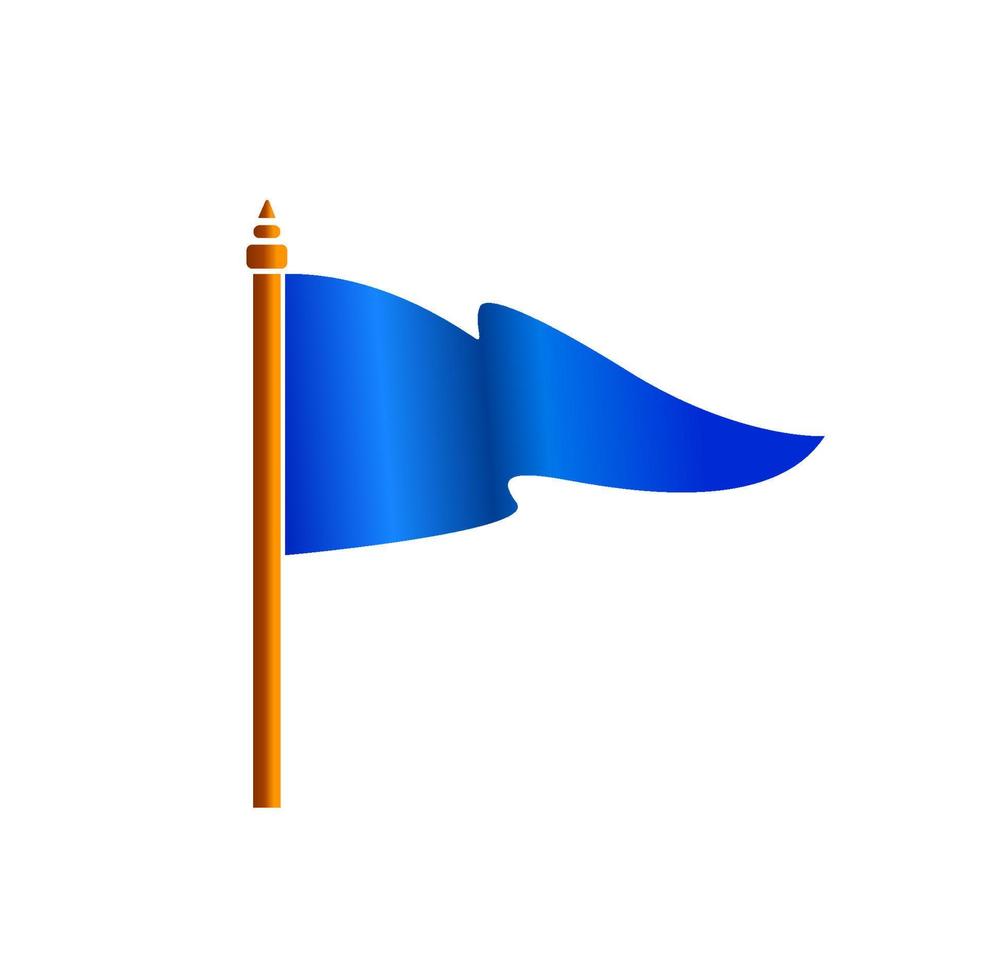 Blue color flag vector icon. Buddhist blue flag.