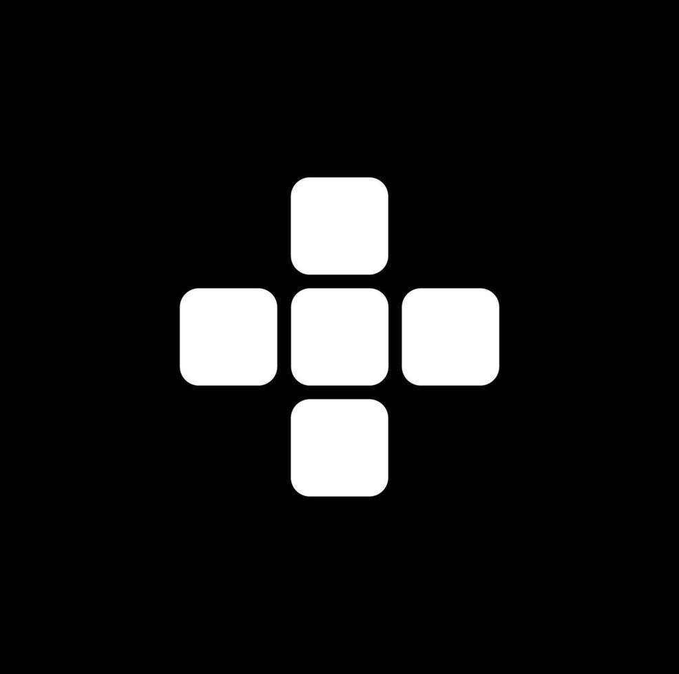 Five cross curved square icon. 5 squares icon. vector