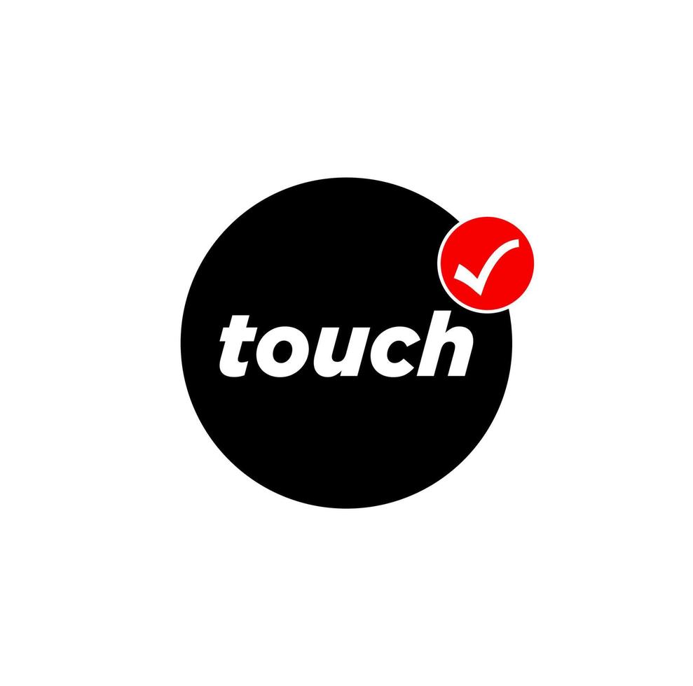 Touch allow here vector icon. Touch can do symbol.