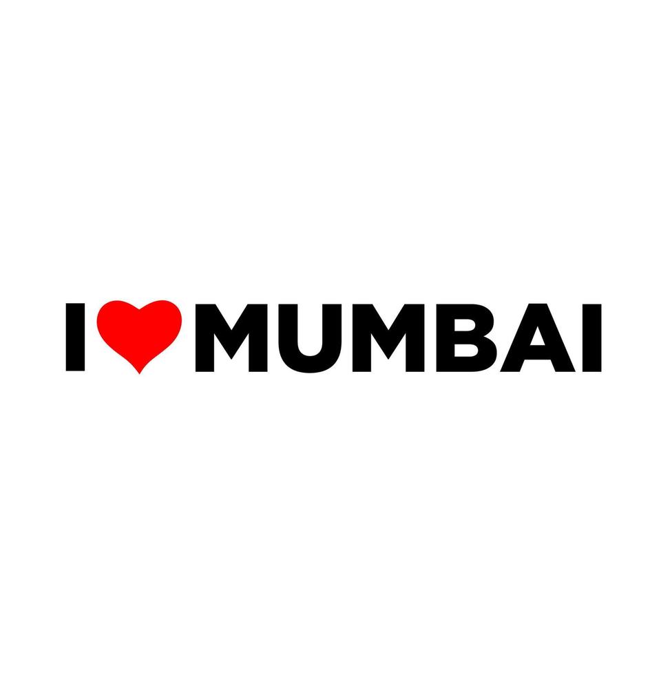 I Love Mumbai typography with red heart. Love mumbai lettering. vector