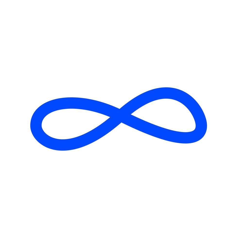 Blue infinite icon vector icon. Vector infinity.